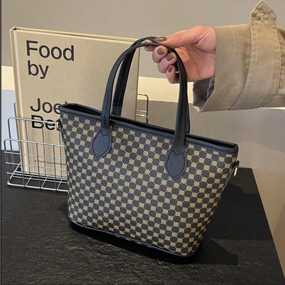 ⚠️Clearance Black And Brown Print Shoulder Tote Bag - Picture 5 of 8